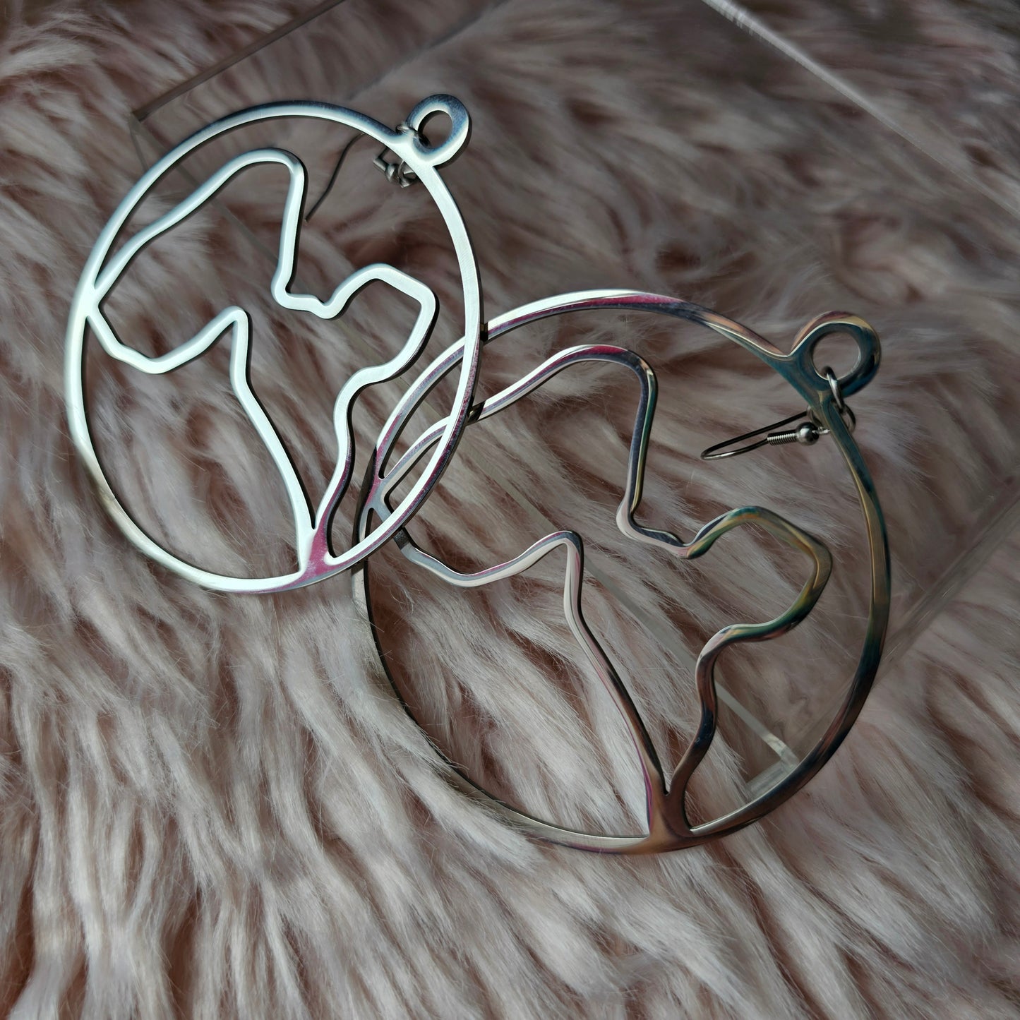 Boucles d'oreilles Forme carte de la Guadeloupe Grand Format (7cm)