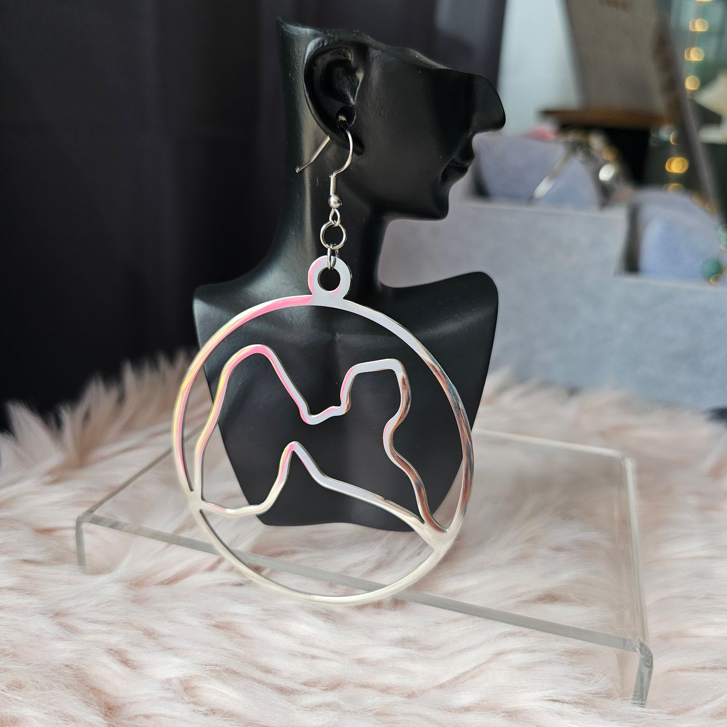 Boucles d'oreilles Forme carte de la Guadeloupe Grand Format (7cm)