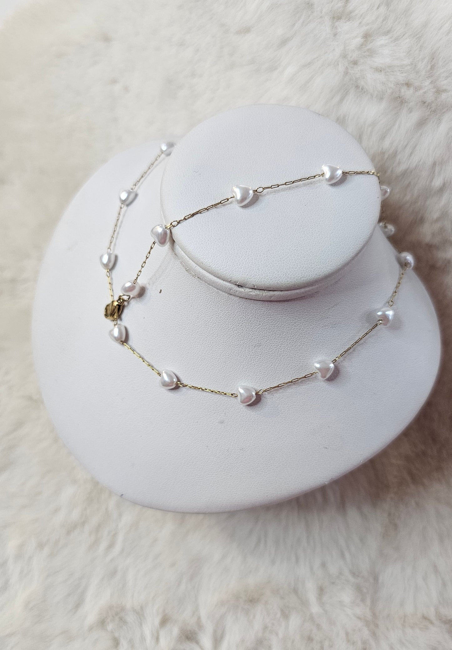 Parure perlé blanc