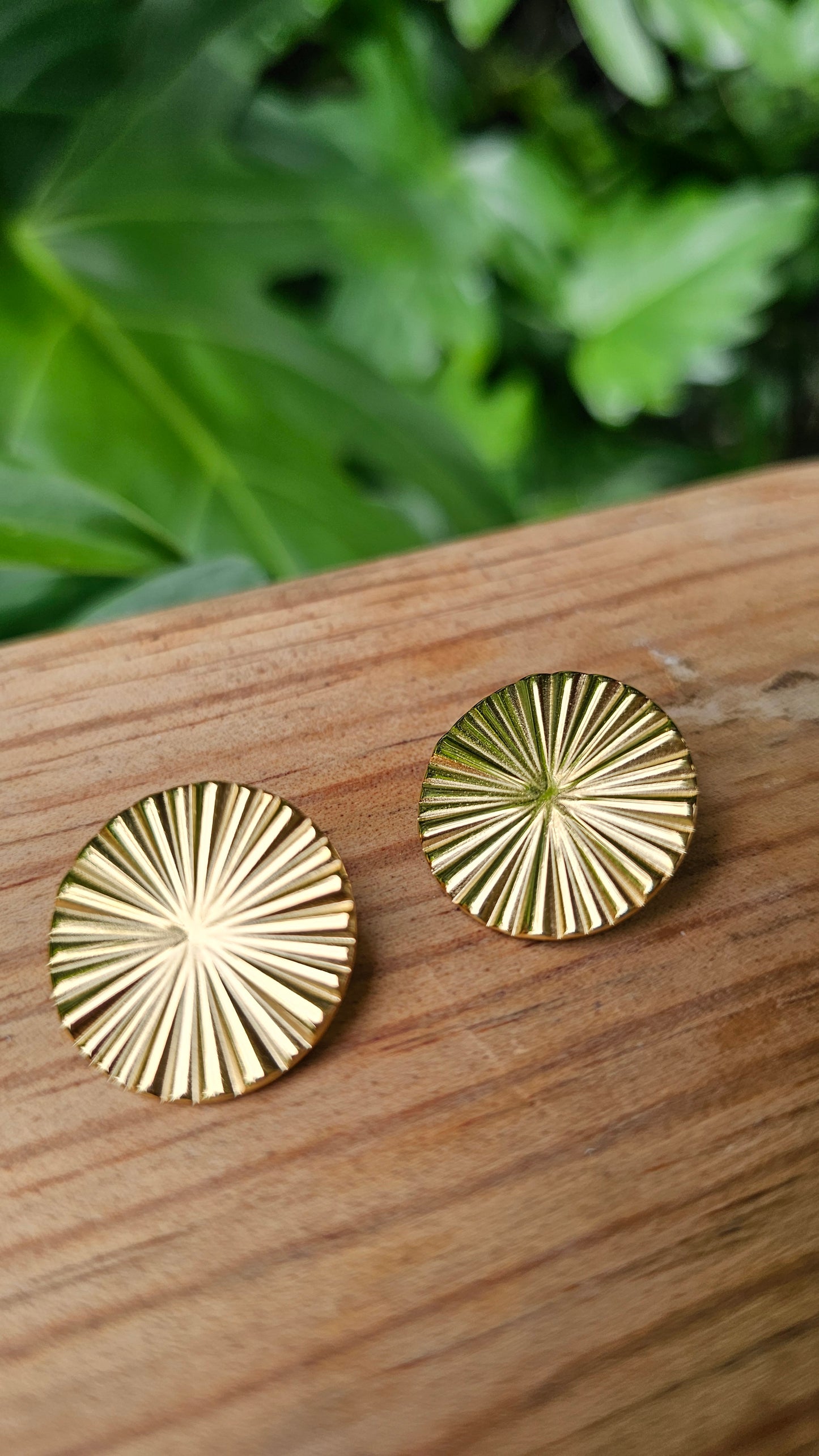 Boucles d'oreilles rondes en acier inoxydable doré et argenté.