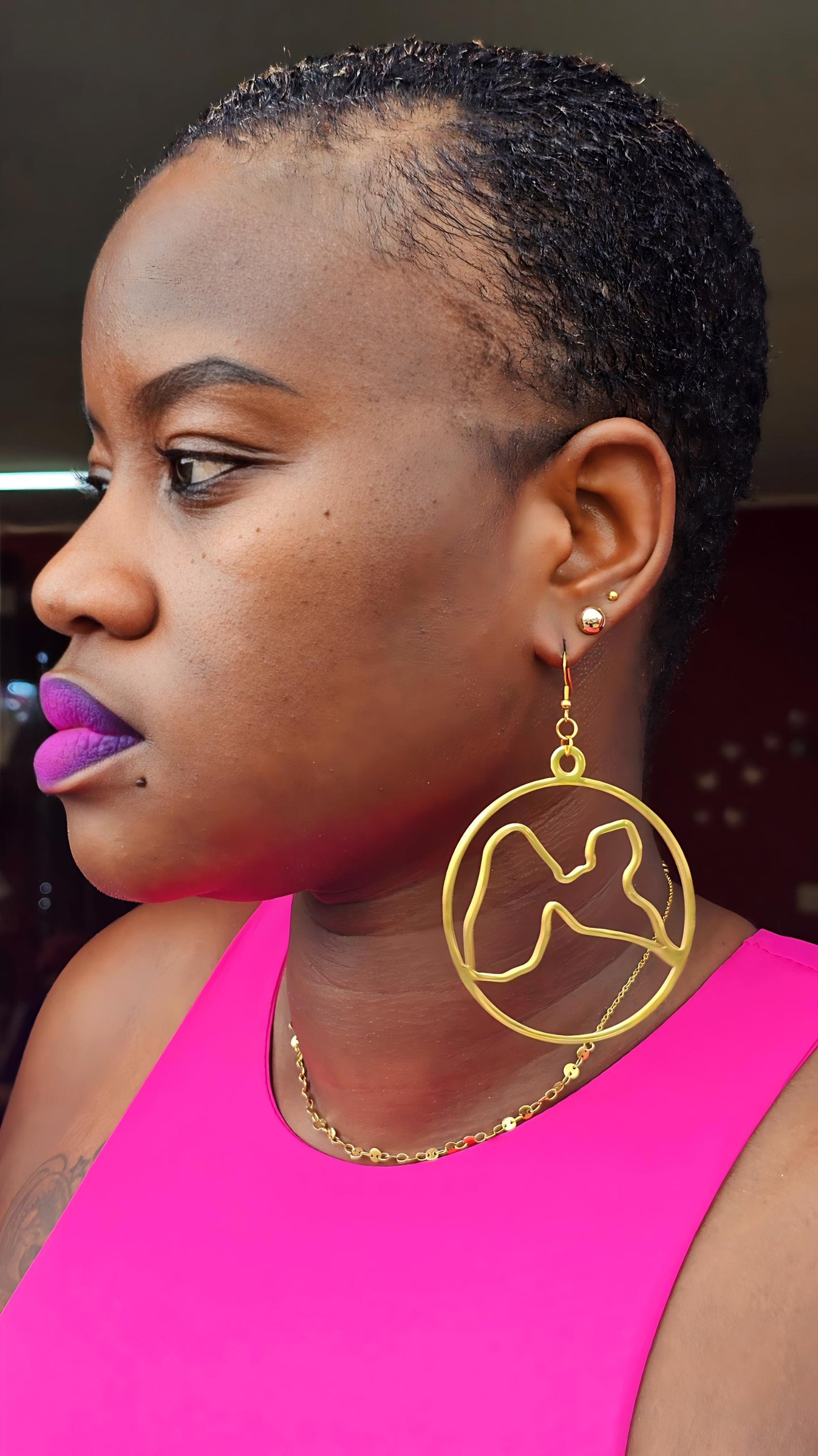 Boucles d'oreilles Forme carte de la Guadeloupe Grand Format (7cm)