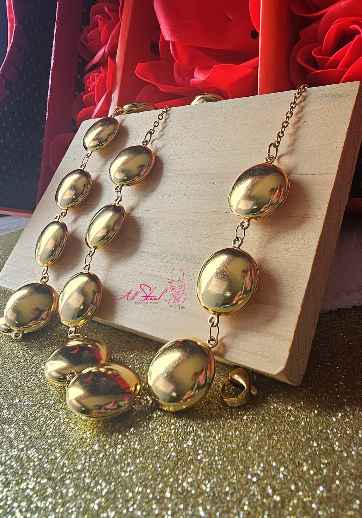 Parure perles Doré