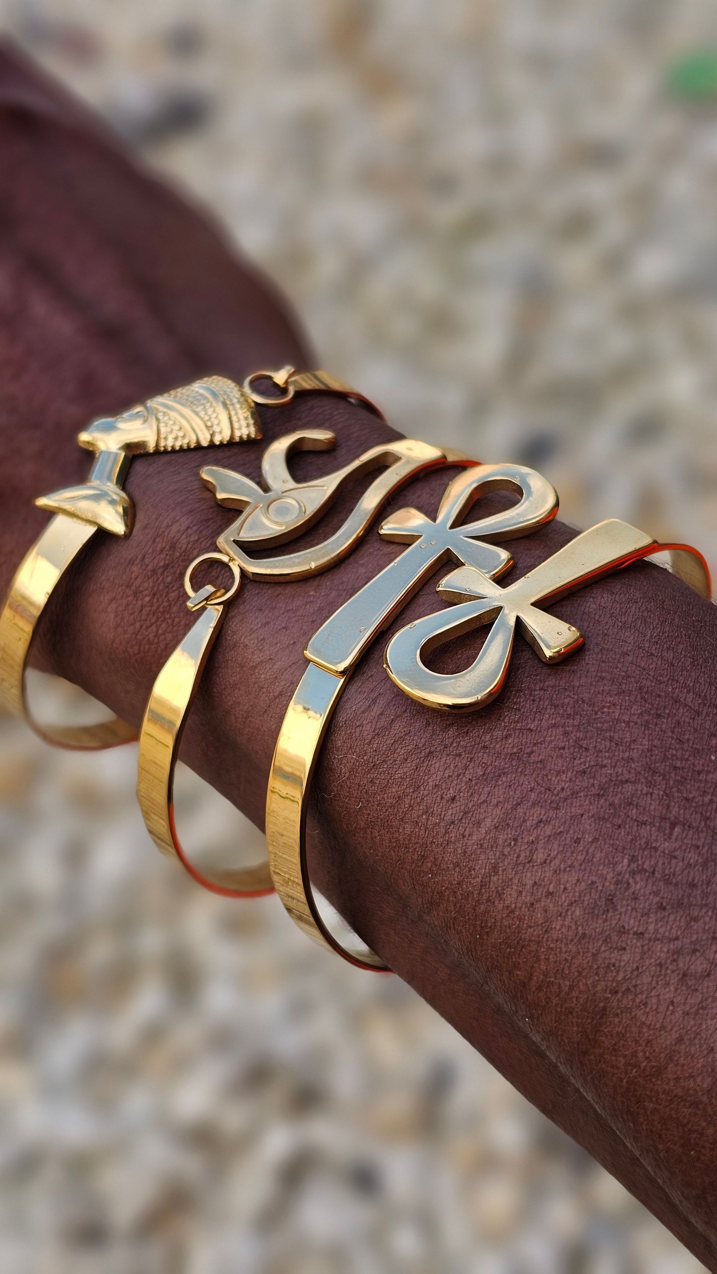 Bracelet Œil d’Horus doré en acier inoxydable